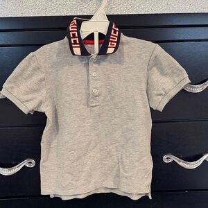 Gucci Kids Polo with Black and Red Collar